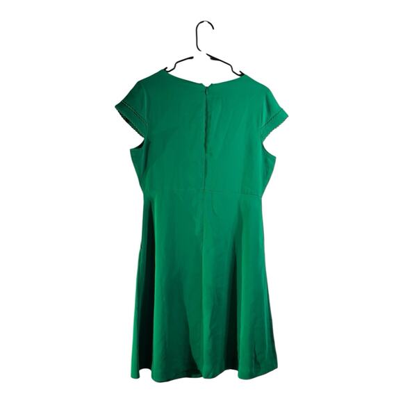 Nicole Miller NY Womens 8 New Green Dress Cap Sleeves Empire Waist Zip Flowy - Picture 2 of 3